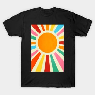 Retro Sun Art: Bauhaus Rainbow Edition T-Shirt